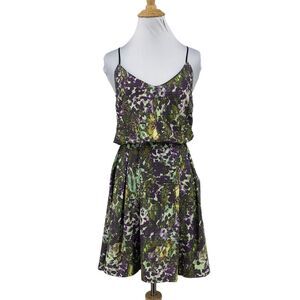 Lululemon City Summer Dress Womens 4 Floral Sport Cutout Racerback Blouson